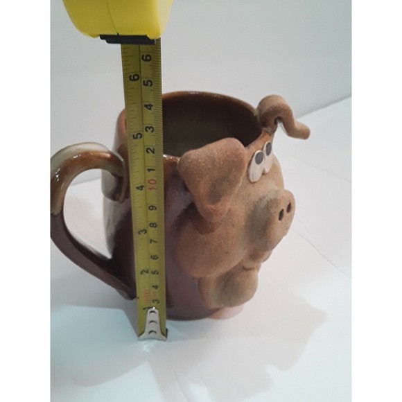 Handmade Art Pottery Mug, Pig Mug,. Handmade - Picture 7 of 8